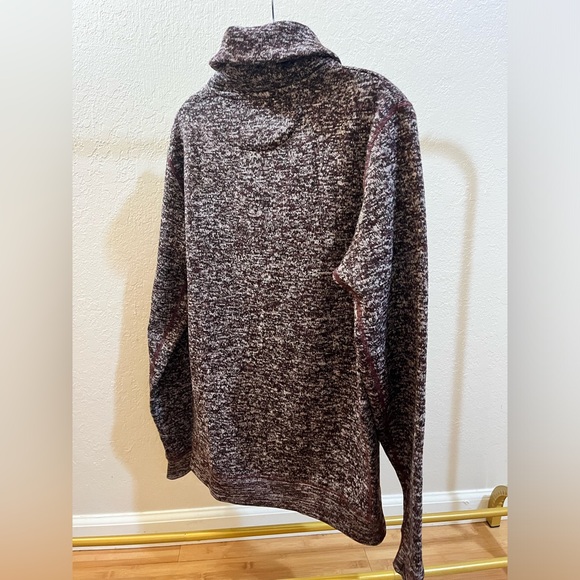 Le 31 Par Simons V Neck Turtleneck Sweater Men’s Size M 100% Polyester Maroon - Picture 9 of 16